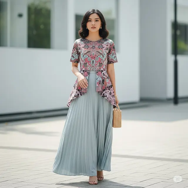 Model Dress Batik Panjang Terbaru. Foto: Gemini