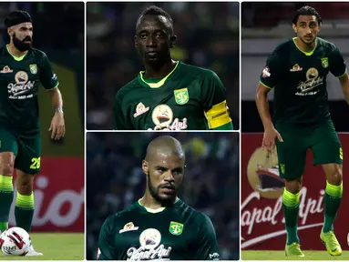 Persebaya Surabaya memilik empat pemain asing yang diharapkan mampu membawa skuat Bajul ijo tampil lebih kompetitif dalam mengarungi laga Shopee Liga 1 2020. Berikut empat pemain asing milik Persebaya di awal kompetisi musim 2020. (Kolase foto Bola.com)