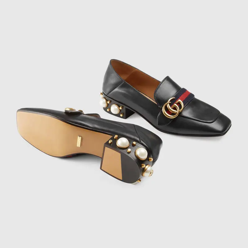 Leather mid-heel loafer.  (Photo source: Gucci.com)