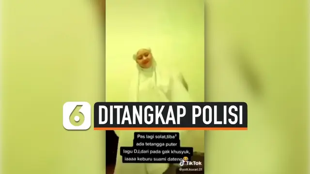 VIDEO: Wanita Salat Sambil Joget di Tiktok Ditangkap Polisi