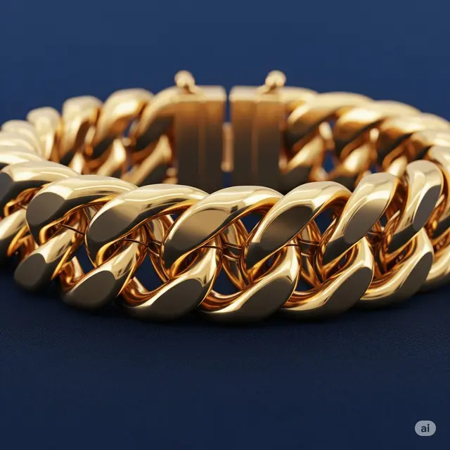 Model Gelang Lebar Emas