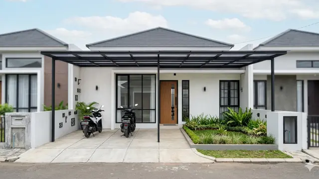 Model Rumah 1 Lantai Tipe 45 dengan Garasi Cukup 2 Motor. Gemini