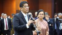 Terdapat lima menteri yang diganti pada reshuffle yang dilakukan pada Senin (8/9/2025), termasuk Menteri Keuangan, Sri Mulyani Indrawati. (merdeka.com/Arie Basuki)