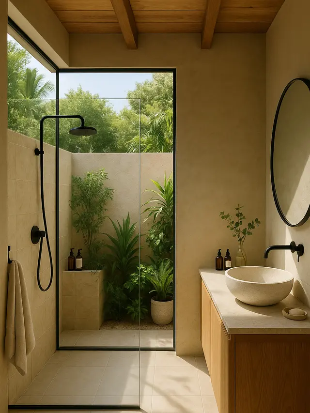 Inspirasi Kamar Mandi Semi Outdoor