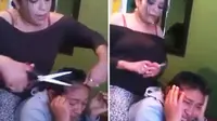 Seorang wanita tampak memotong paksa rambut wanita lain dalam sebuah video. Apa yang sebenarnya terjadi?