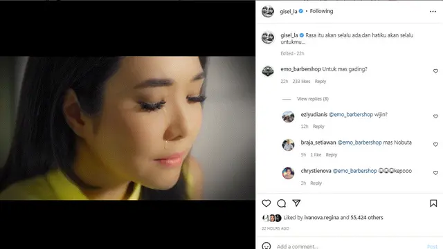 Gisel Unggah Foto dirinya sedang menangis sambil menuliskan kalimat pilu