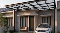 Desain Rumah Tipe 36 dengan Kanopi Mobil dan Halaman Depan (created by AI)