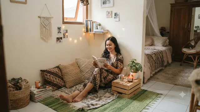 Sudut healing di rumah tanpa renovasi dan biaya mahal yang hasilnya cozy nyaman dengan sudut menyembunyikan diri