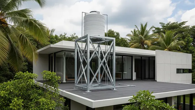 Model dudukan toren yang menyesuaikan kapasitas air