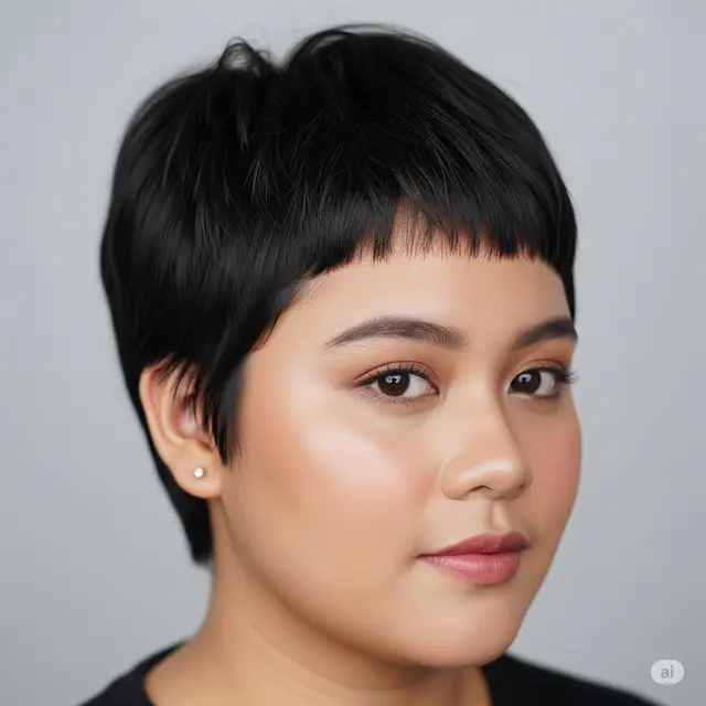 Inspirasi Rambut Pendek Anti Ribet untuk Wajah Bulat. Foto: Gemini