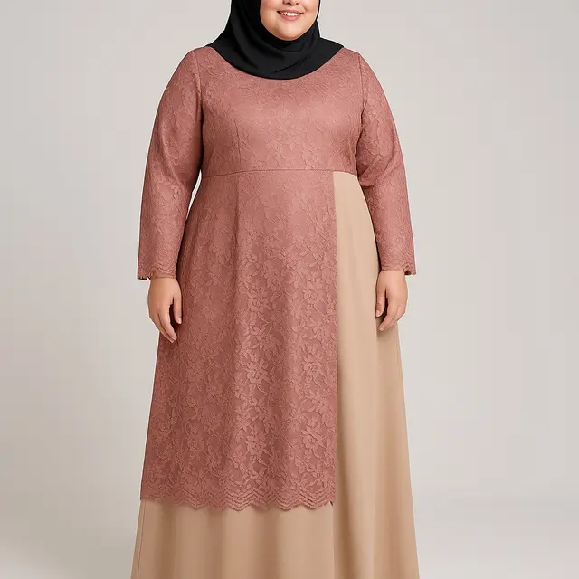 5 Tips Memilih Model Gamis Brokat untuk Orang Plus Size