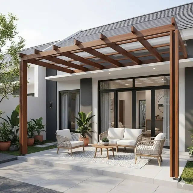 Inspirasi Desain Teras Rumah Tipe 36 Minimalis dengan Kanopi Terbaru 2025