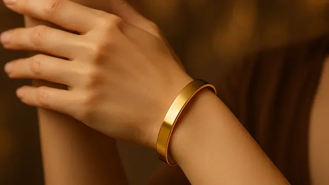 Model Gelang Emas Cuff Kombinasi 22K