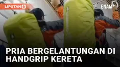 Aksi pria bergelantungan di handgrip kereta viral di media sosial