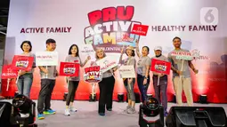 Prudential Indonesia menggelar ajang olahraga bersama, PRUActive Family yang meliputi: family fun workout, medical check up dan konsultasi kesehatan hingga aktivasi booth. (Liputan6.com/Faizal Fanani)