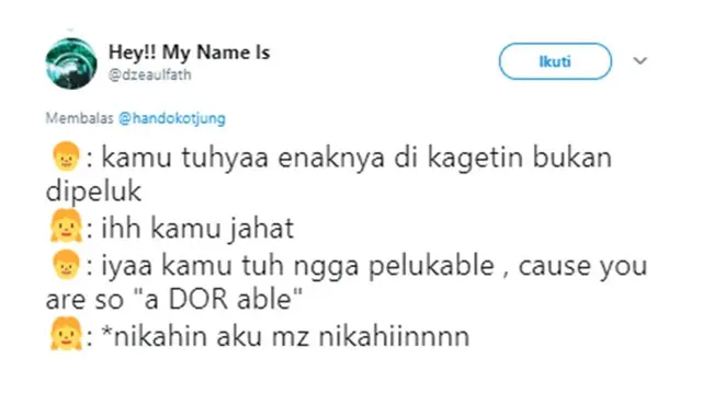 Cuitan gombalan (Sumber: Twitter/dzeaulfath)