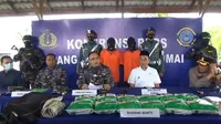 Konferensi pers penggagalan masuknya sabu yang merupakan jaringan narkoba Malaysia ke Kota Dumai oleh TNI AL. (Liputan6.com/Istimewa)