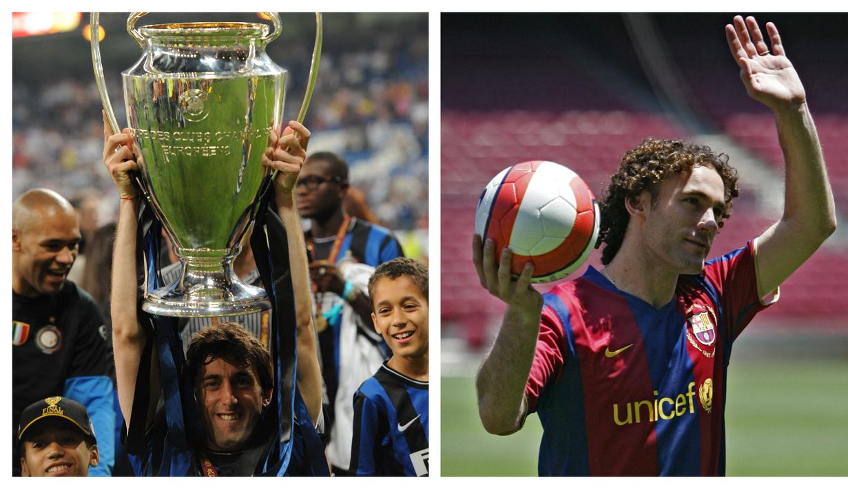 Diego dan Gabriel Milito. Sang kakak Diego Milito (kiri) meraih trofi Liga Champions terlebih dahulu bersama Inter Milan pada musim 2009/2010 sekaligus merebut treble winners. Sementara Gabriel Milito meraihnya bersama Barcelona pada musim 2010/2011. (Kolase AFP)