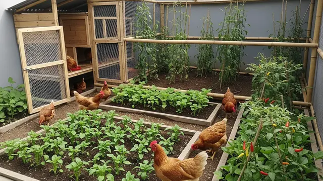 model kandang ayam kombinasi umbaran dan kandang tidur yang efisien