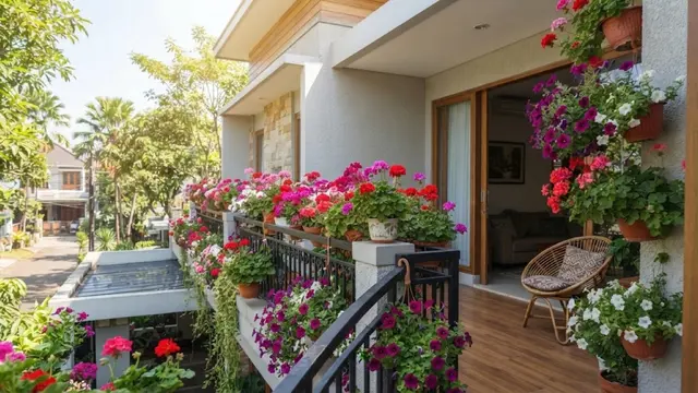 Inspirasi Pagar Balkon untuk Tanaman Gantung