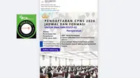 Tangkapan layar klaim link pendaftaran CPNS 2026 di Facebook.