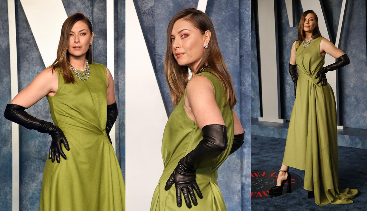 <p>Penampilan mantan petenis Russia, Maria Sharapova saat menghadiri Vanity Fair Oscar Party 2023 di Wallis Annenberg Center for the Performing Arts, Beverly Hills, California, 13 Maret 2023 WIB. (AFP/Getty Images/Amy Sussman)</p>