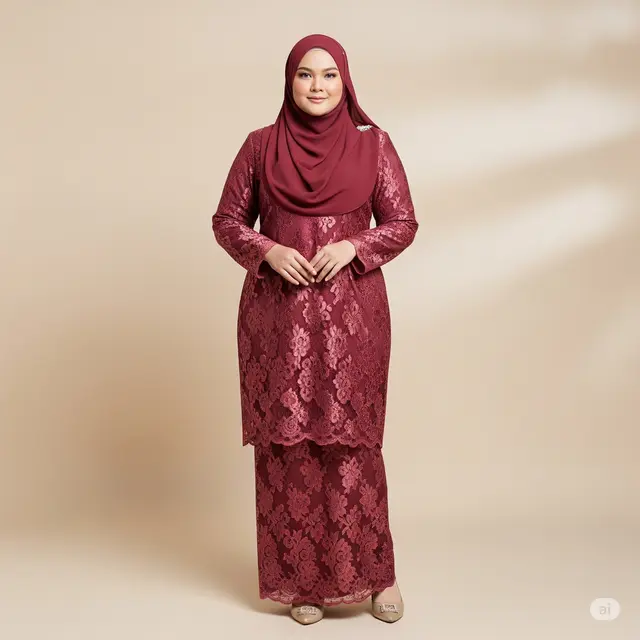 11 Model Gamis Full Brokat Simple Tapi Mewah untuk Wanita Gemuk: Rahasia Tampil Memukau