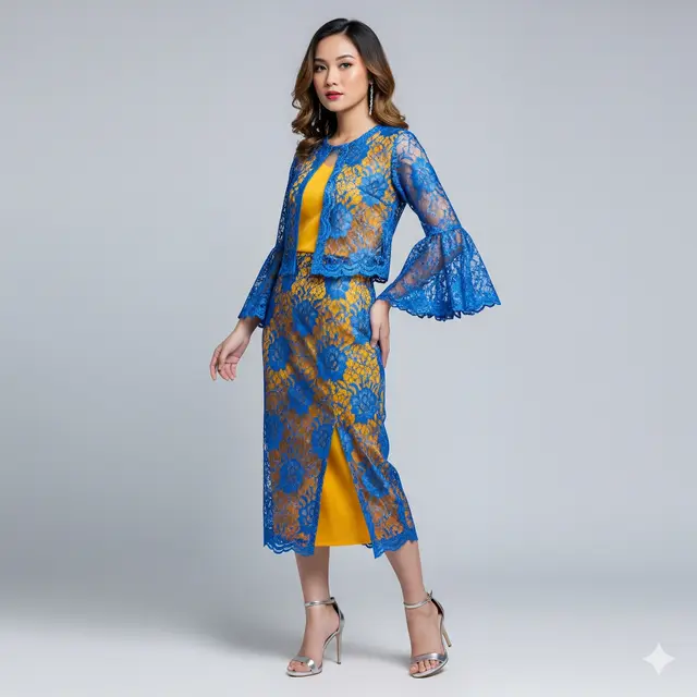 Model Kebaya Lengan Lonceng Brokat Elegan Terbaru. Gemini