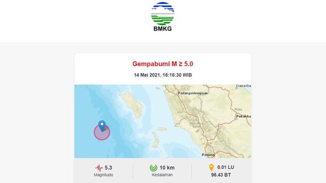 Gempa Susulan Kembali Getarkan Nias Barat Kali Ini M 5 3 News Liputan6 Com