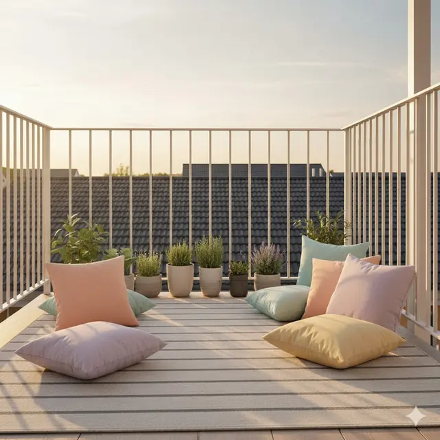 Balkon Rumah Mungil di Lahan Sempit yang Tetap Fungsional. Gemini