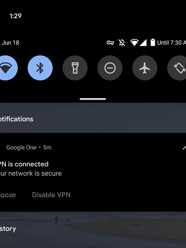 Fitur Snooze di VPN by Google One