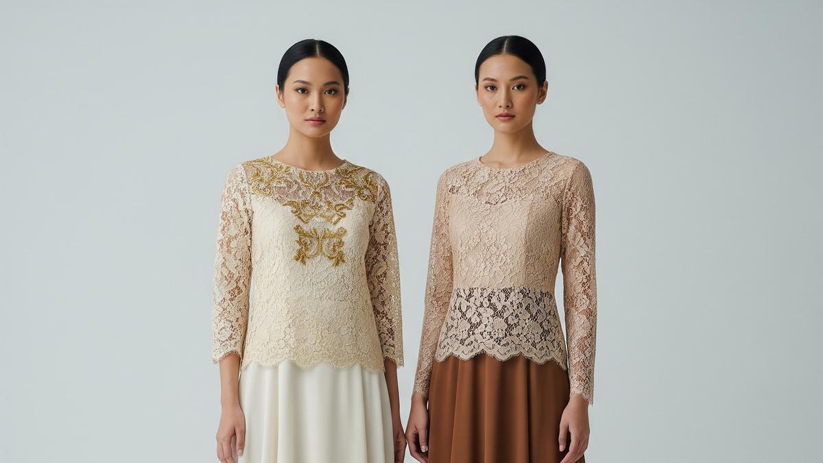 8 Model Baju Brokat Midi Dress Kombinasi Chiffon Unik dan Terbaru 2025