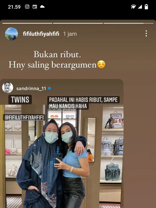 Sandrinna Michelle (Foto: Instagram/@fifiluthfiyahfifi)