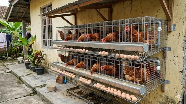 Cara Membuat Kandang Ayam Menempel Tembok yang Hemat Tempat