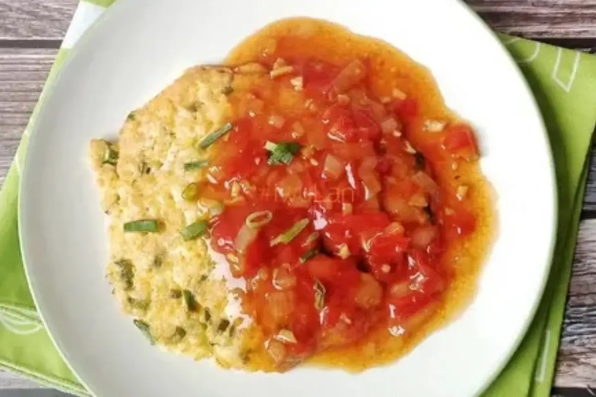 Resep dadar tahu saus asam manis. (dok. Cookpad @iwuLan_14044039)