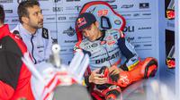 Marc Marquez jelang balapan MotoGP Jerman 2024 di Sirkuit Sachsenring. (Radek Mica / AFP)