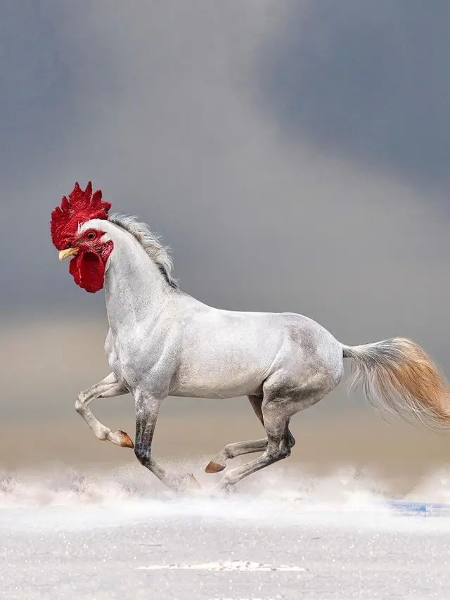 6 Editan Foto Ayam Gabung Hewan Lain Ini Unik Banget, Kocak