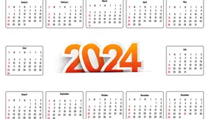 Ilustrasi kalender 2024. (Image by Harryarts on Freepik)