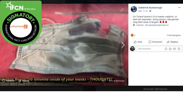 Ada antena 5G di masker sekali pakai.
