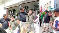 Tangkapan layar video rekaman warga saat mengamankan WNA China yang diduga menjual emas palsu sebelum akhirnya diserahkan ke polisi. Foto : (Istimewa).