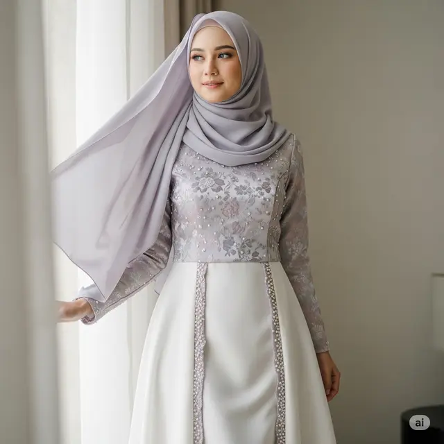 Gamis Semi-Mermaid with Pearl Payet