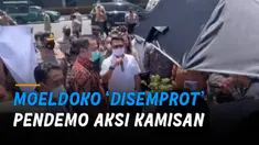 Hanya beberapa detik berada di lokasi, Moeldoko dan rombongan meninggalkan lokasi.