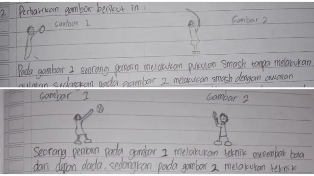 7 Ilustrasi Kocak Gerakan Olahraga di Tugas Sekolah Ini Bikin Senyum-senyum