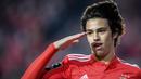 Gelandang Benfica, Joao Felix berselebrasi usai mencetak gol ke gawang CS Maritimo selama pertandingan Liga Portugal di stadion Luz di Lisbon pada 22 April 2019. Atletico menjadikan Joao Felix rekrutan termahal kelima sepanjang sejarah sepakbola. (AFP Photo/Patricia De Melo Moreira)
