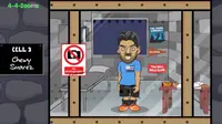 Gigitan Luis Suarez menjadi bahan film kartun (101greatgoals)