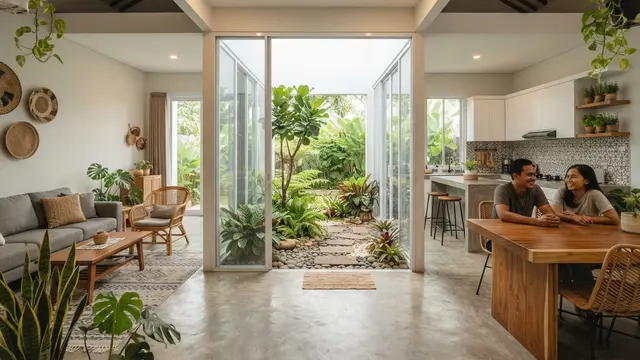 Desain Rumah Type 60 dengan Ruang Terbuka