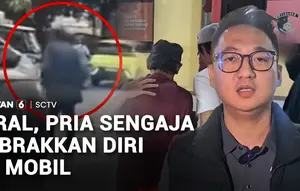 Viral, Pria Sengaja Tabrakkan Diri ke Mobil