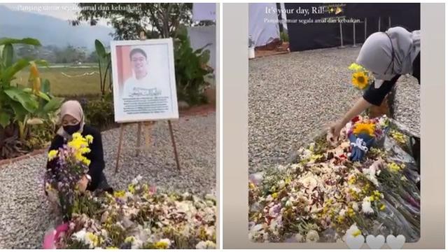 6 Momen Nabila Ishma Ziarah ke Makam Mendiang Eril, Sudah Bisa Tersenyum