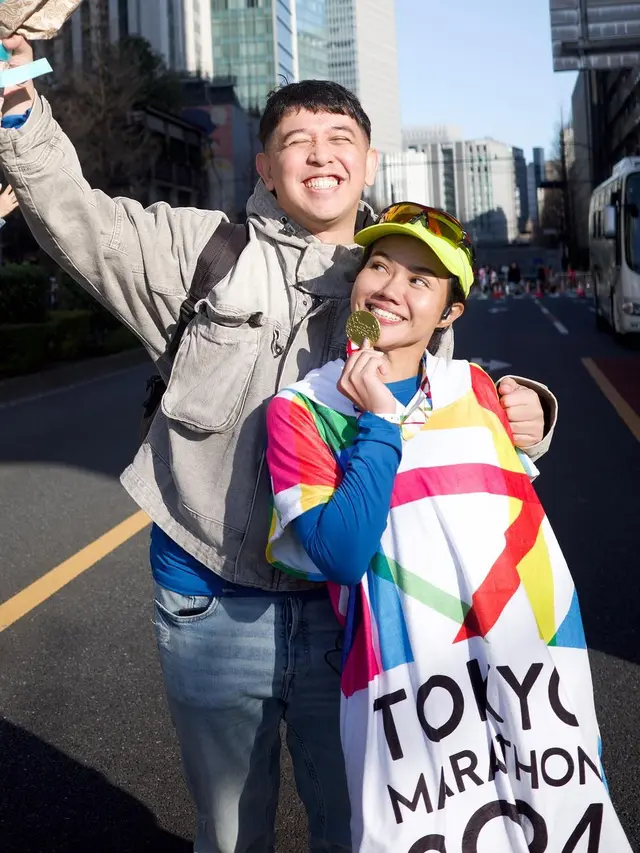 8 Potret Yura Yunita Ikut Tokyo Marathon 2024, Suami Beri Dukungan