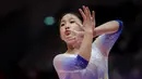 <p>Pesenam Korea Selatan, Shin Solyi melakukan tarian pada nomor senam lantai dalam Kejuaraan Dunia Gimnastik 2025 di Indonesia Arena, Senayan, Jakarta, Senin (20/10/2025). (Bola.com/Bagaskara Lazuardi)</p>